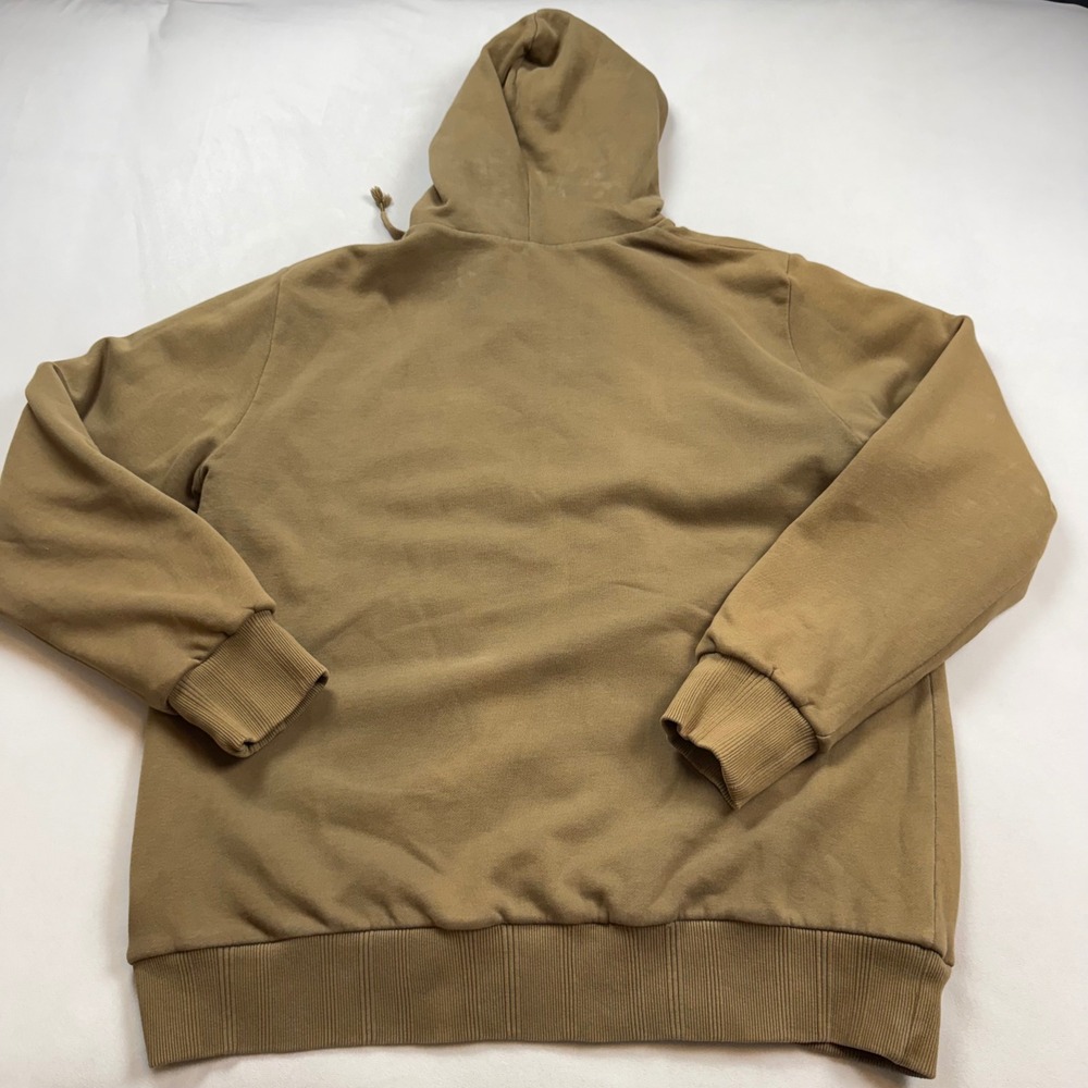 Mbarb Mens XL Brown Zip Up Hoodie Camo Thermal Lined Distressed Graphic Cotton - Picture 7 of 7